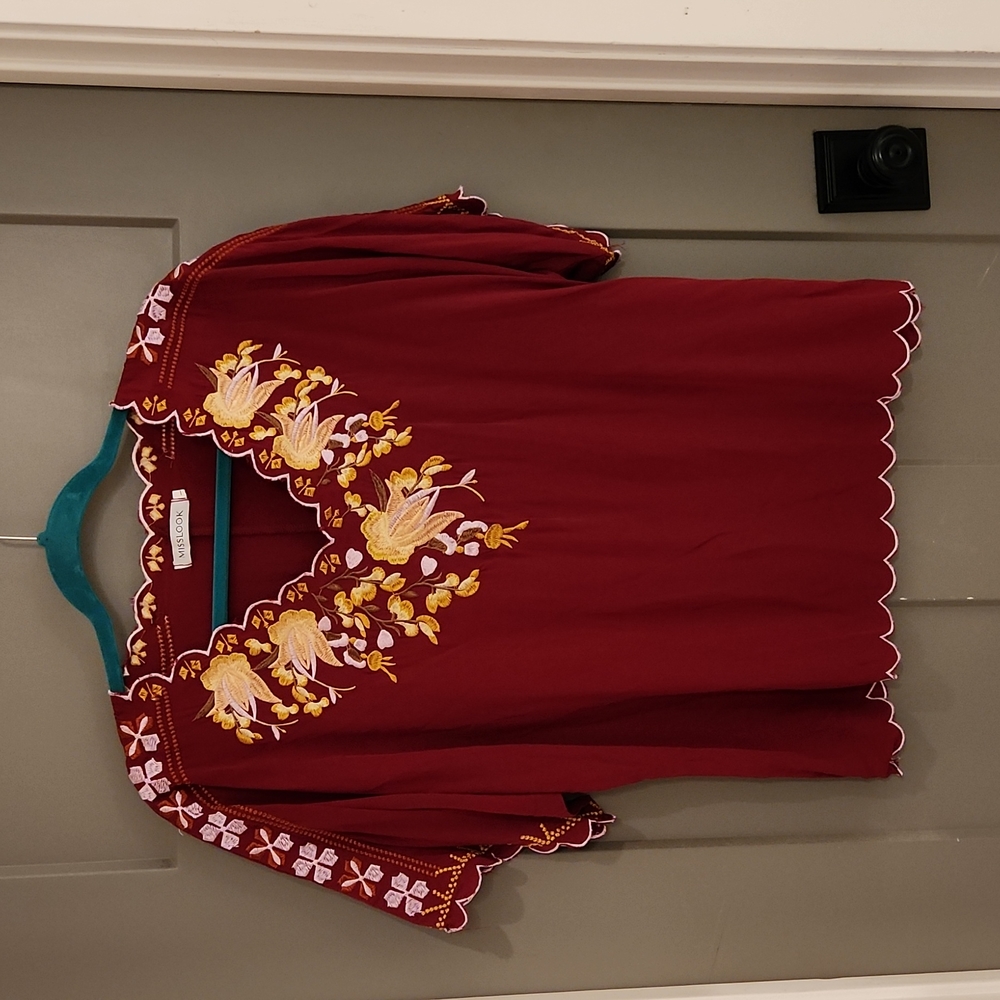 NEW Embroidered blouse.  Size Large